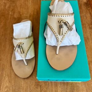 Jack Rogers Hampton Tassel Thong Leather Sandal